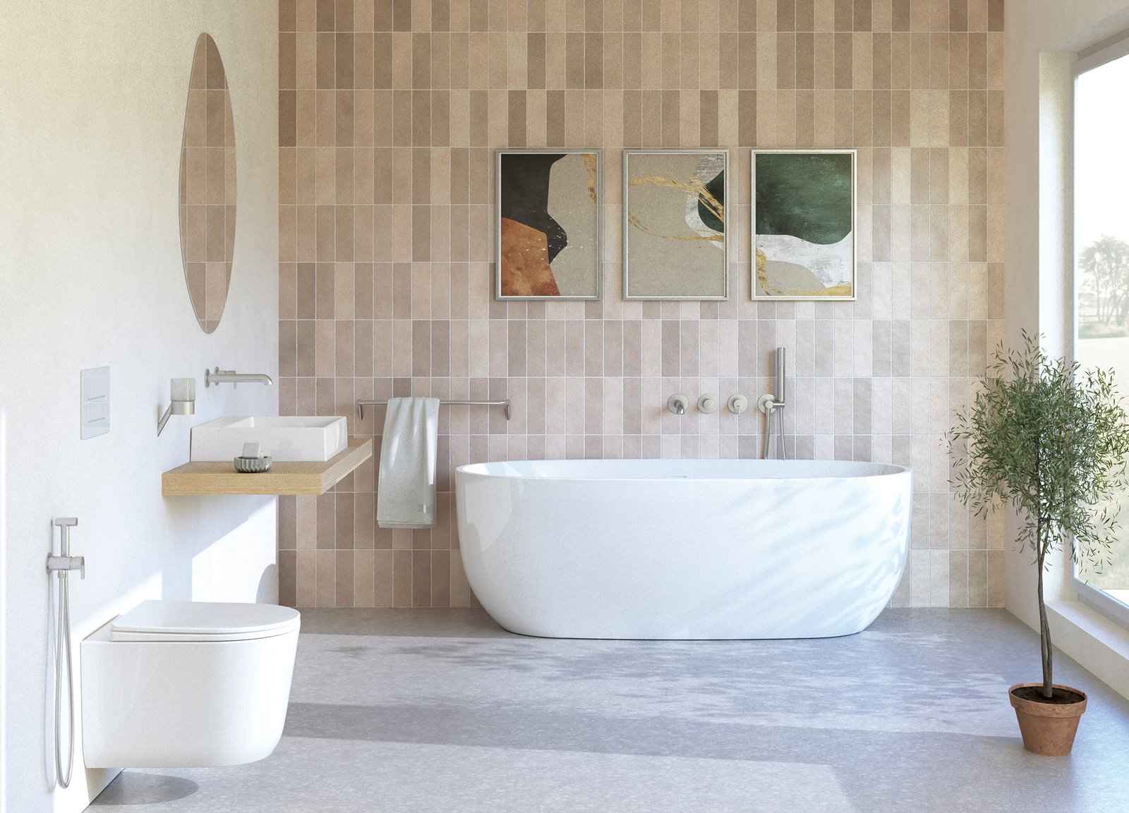 ALPINIA - Акриловая ванна, отдельностоящая, овальная - 170 см - белый