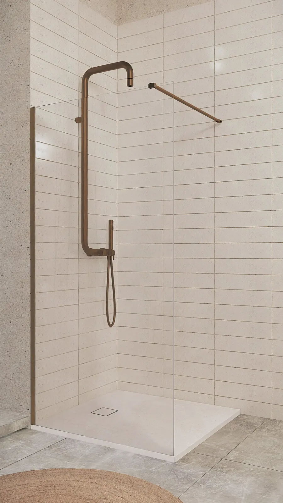 SILIA - Душевая колонна, со смесителем для душа, брашированная бронза