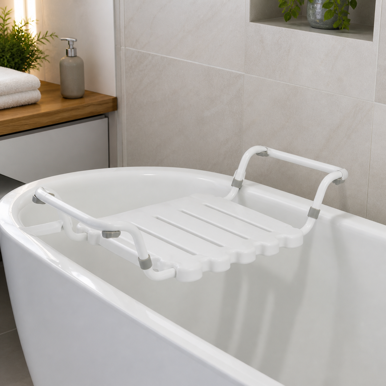 RIDDER adjustable bathtub seat, white