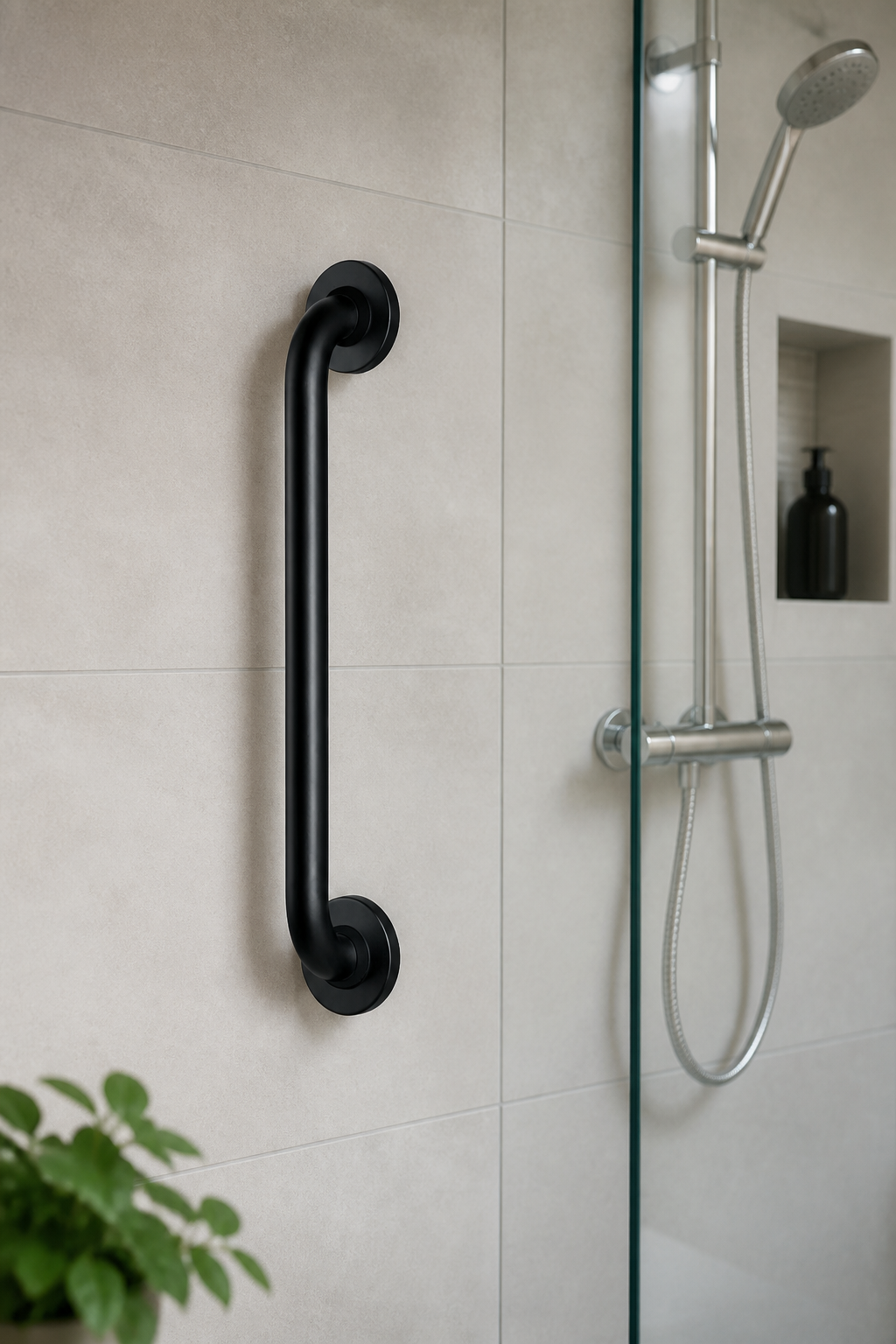 RIDDER Comfort grab rail, 45 cm, matt black aluminium