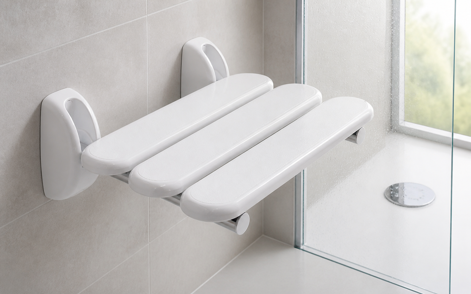 RIDDER HANDICAP folding shower seat 36x25cm, white