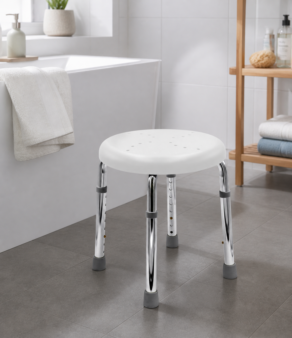 RIDDER HANDICAP bathroom stool, dia. 45cm, white