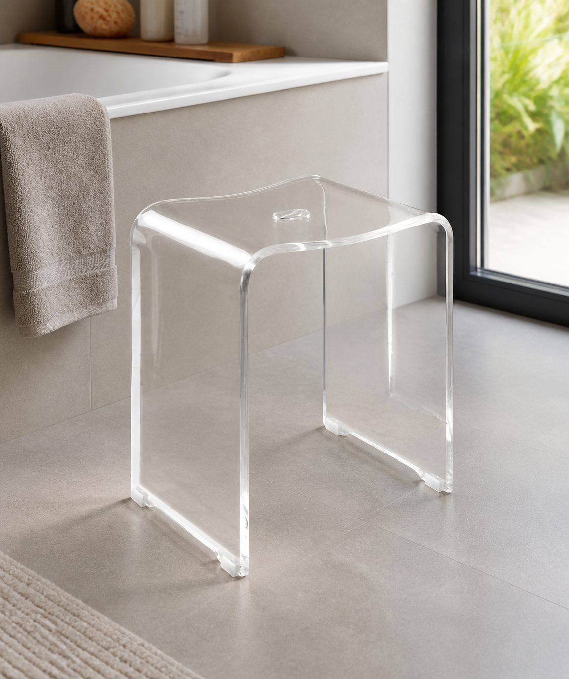 RIDDER TRENDY bathroom stool 40x48x27,5cm, clear