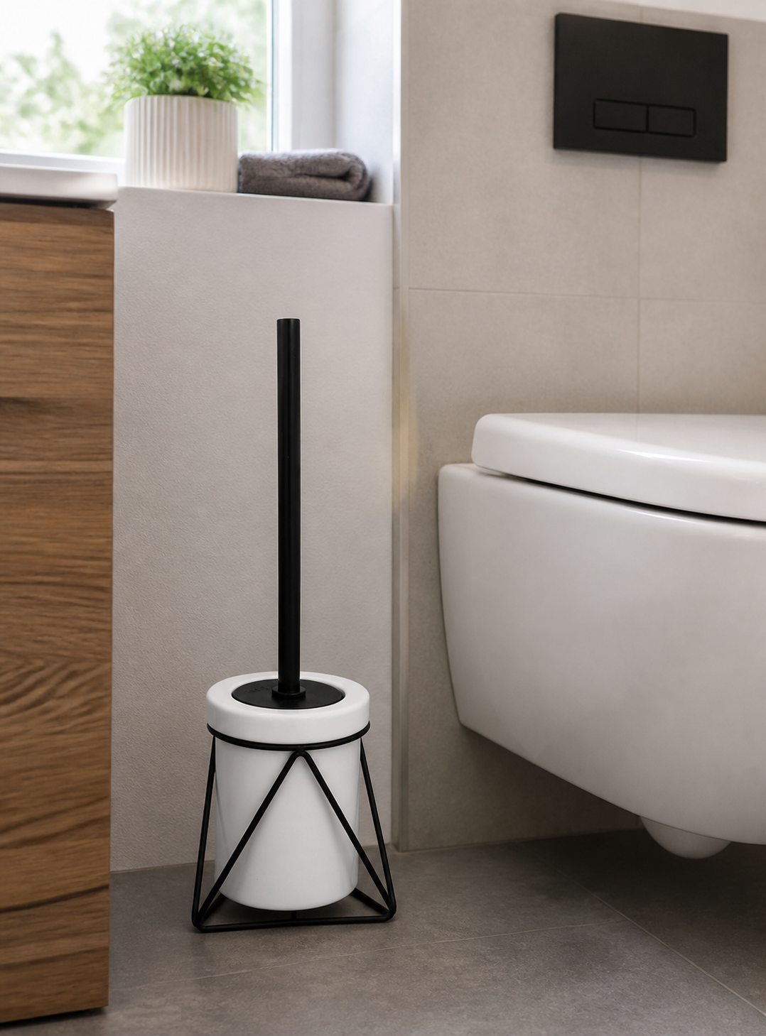 RIDDER MILA toilet brush, black/ceramics