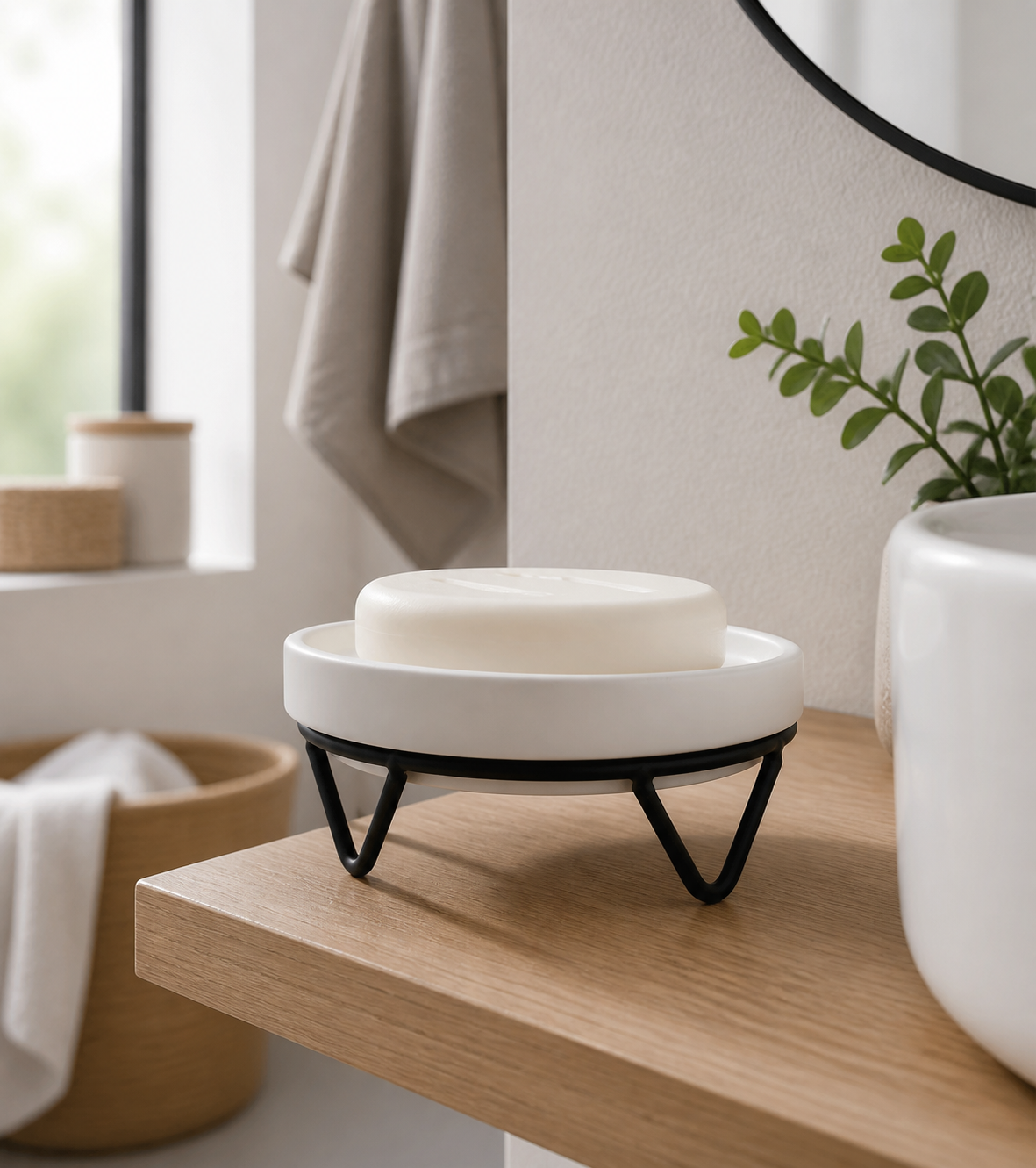 RIDDER MILA soap dish, black/ceramics