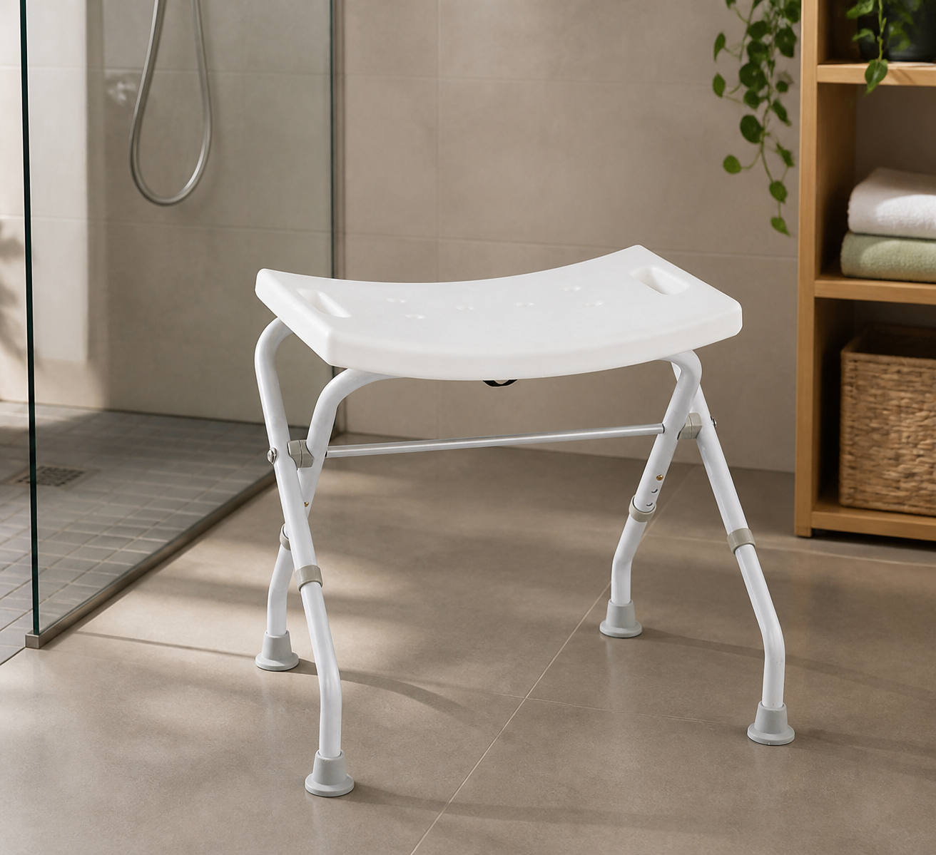 RIDDER HANDICAP Folding Shower and Bath Stool, white