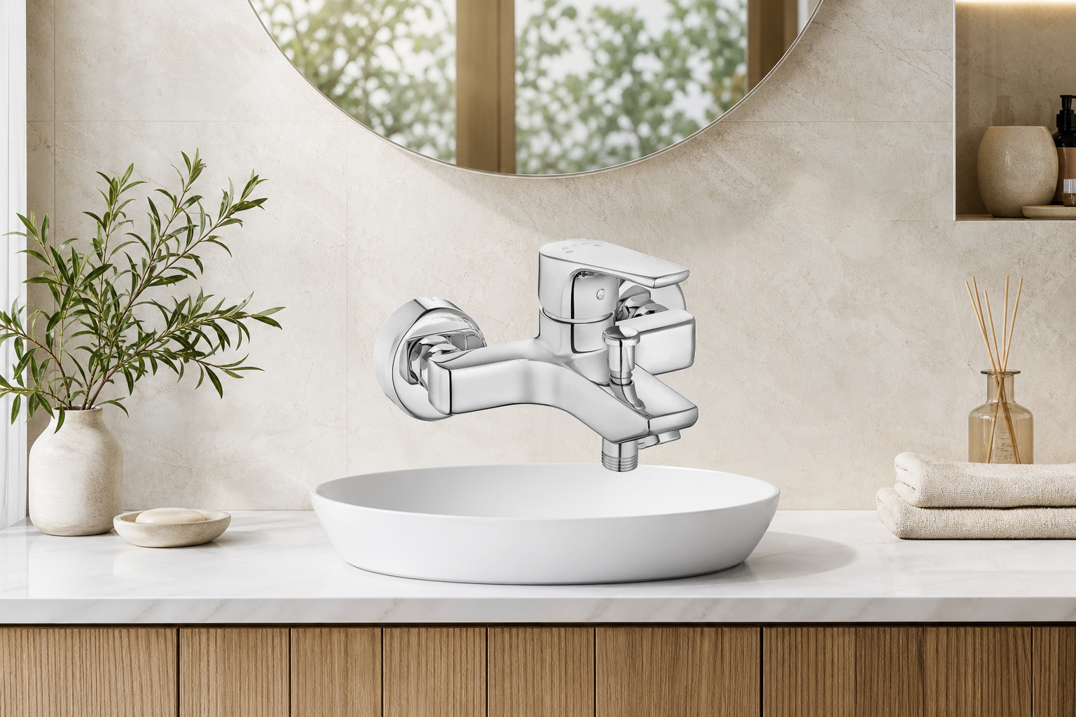 AI-assisted environment illustration; primary product image preserved