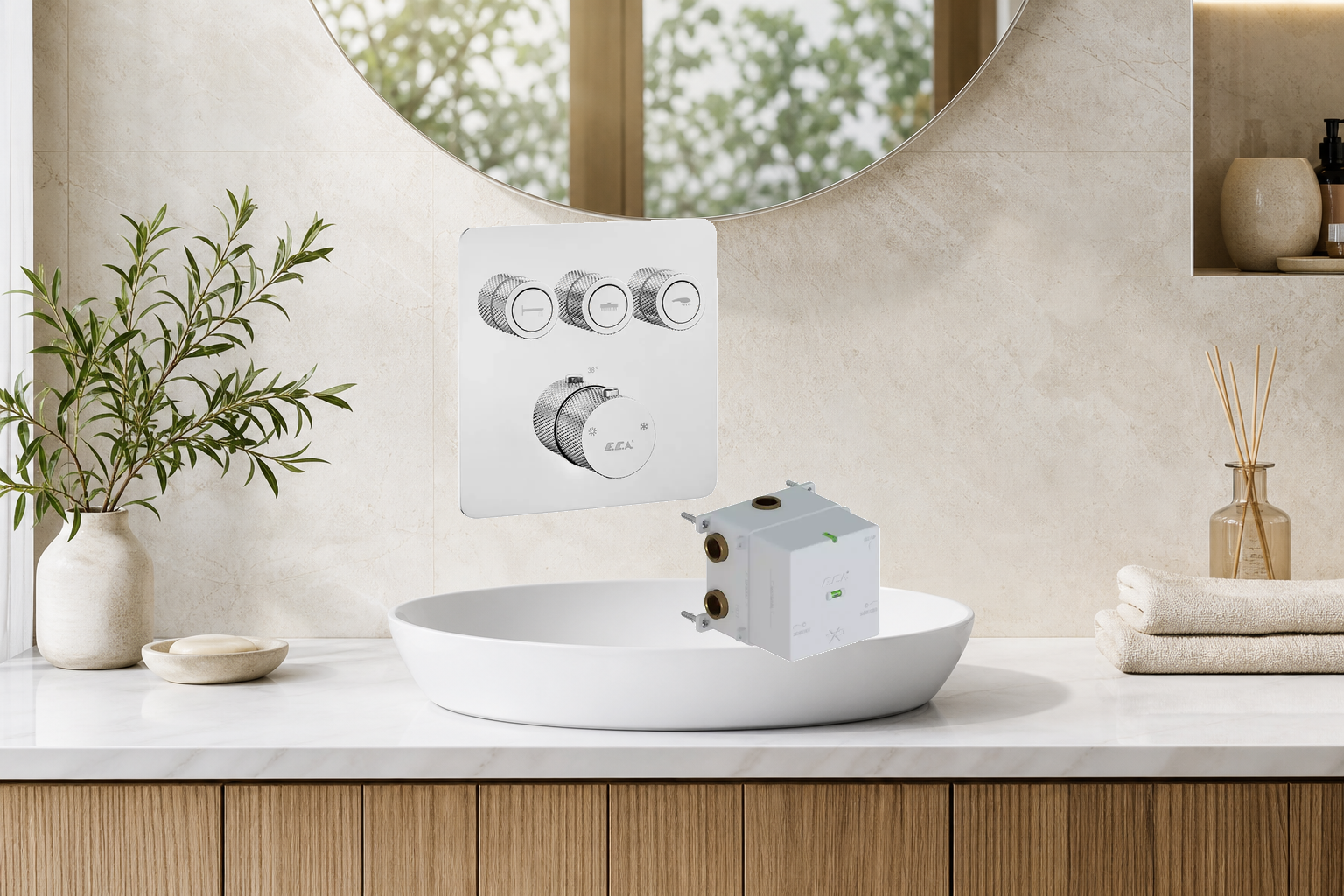 AI-assisted environment illustration; primary product image preserved
