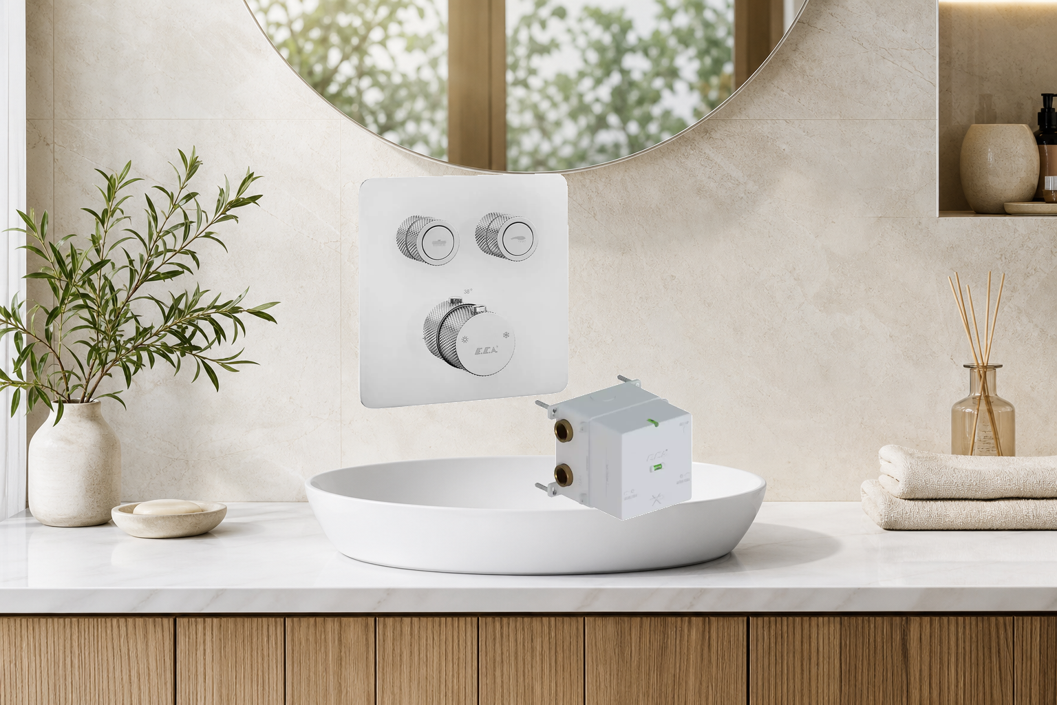 AI-assisted environment illustration; primary product image preserved