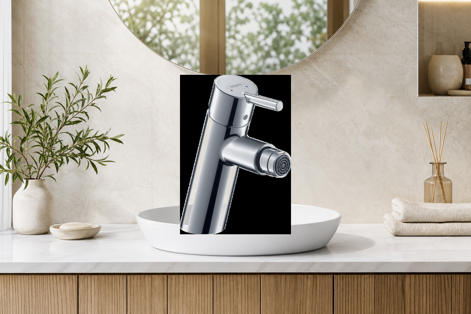 AI-assisted environment illustration; exact product image preserved