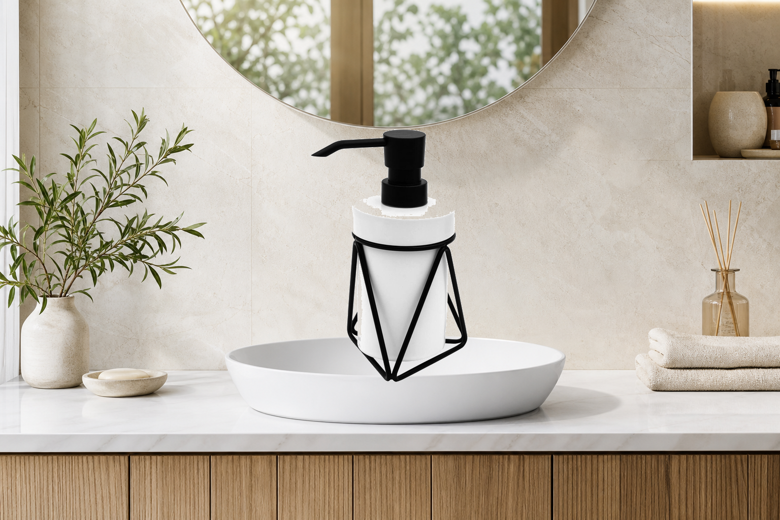 AI-assisted environment illustration; exact product image preserved