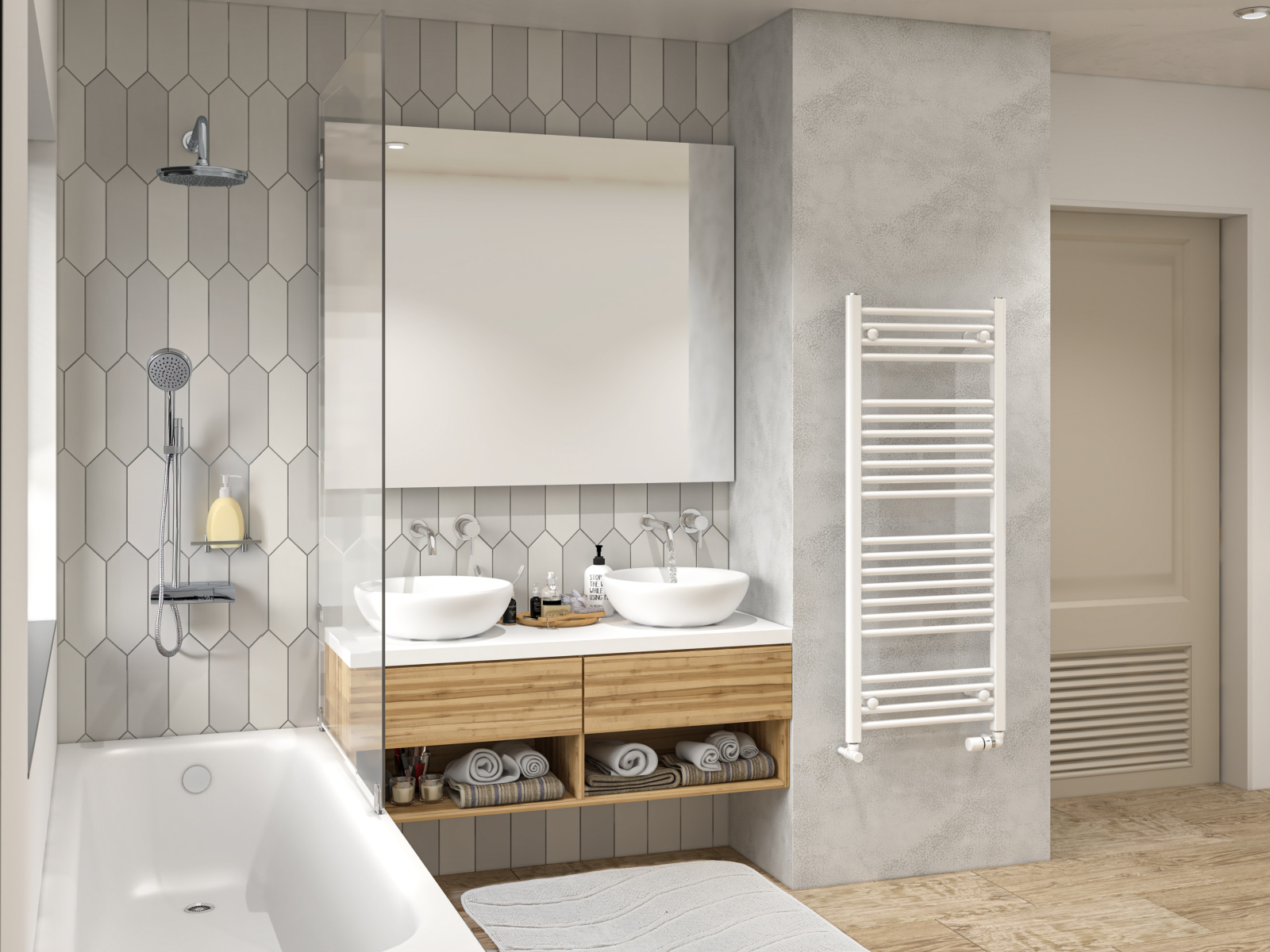 Водяной полотенцесушитель Zehnder Aura, белый