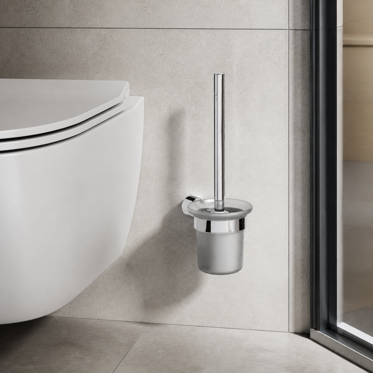 Deante accessory 206 installed bathroom scene