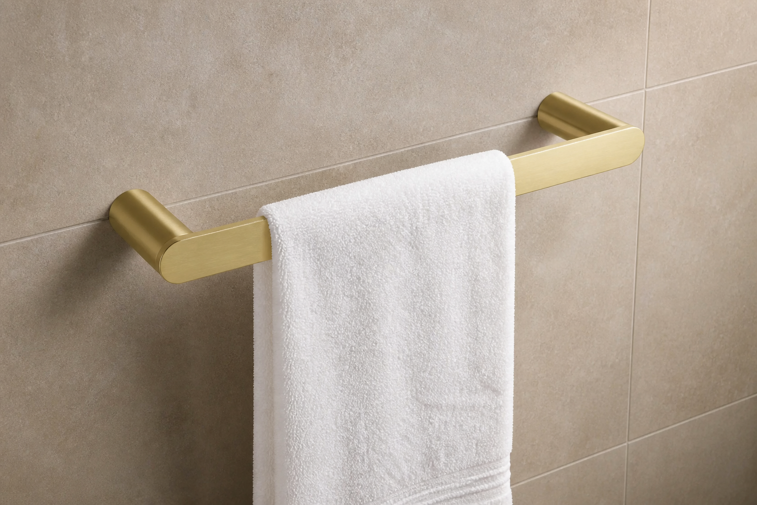 Deante Round ADR_R611 brushed gold wall-mounted towel holder lifestyle