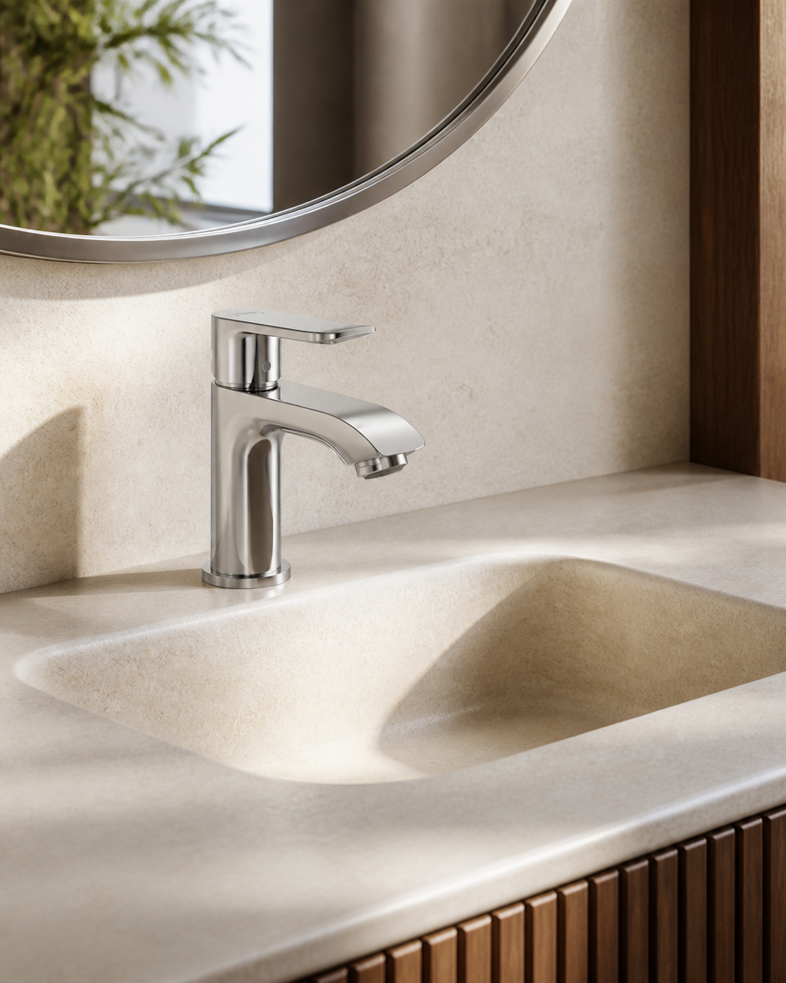 Metris Single lever basin mixer 100 for handrinse basins with pop-up waste set