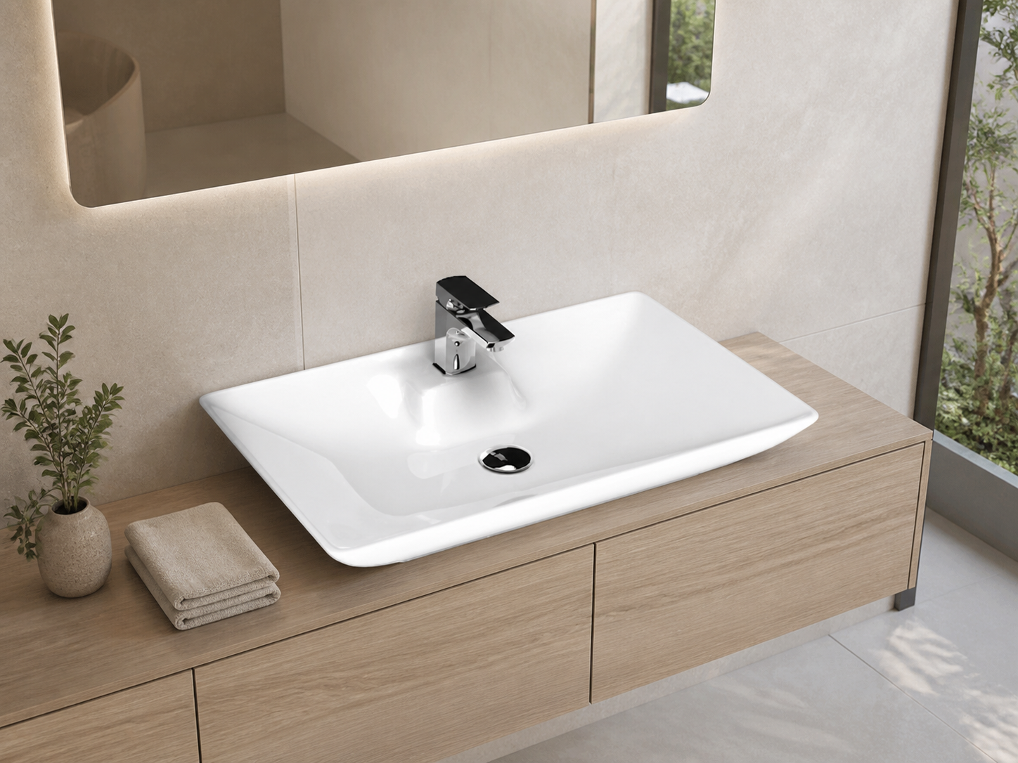 Sanovit 772 exact basin installed in a modern bathroom