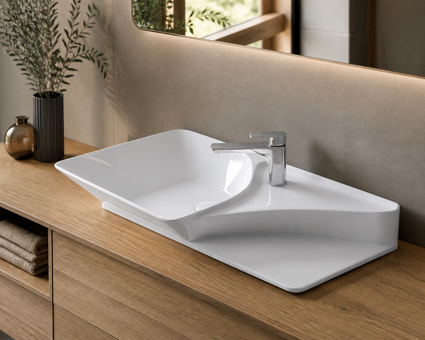Sanovit Lucco Poise-X Раковина TOP COUNTER 80 см, белая
